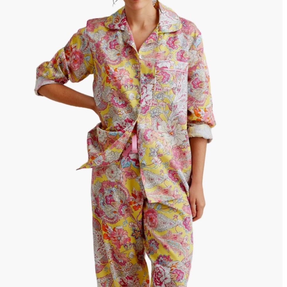 Papinelle Ella Two-Piece Set Cotton Pajamas - Lemon Zest